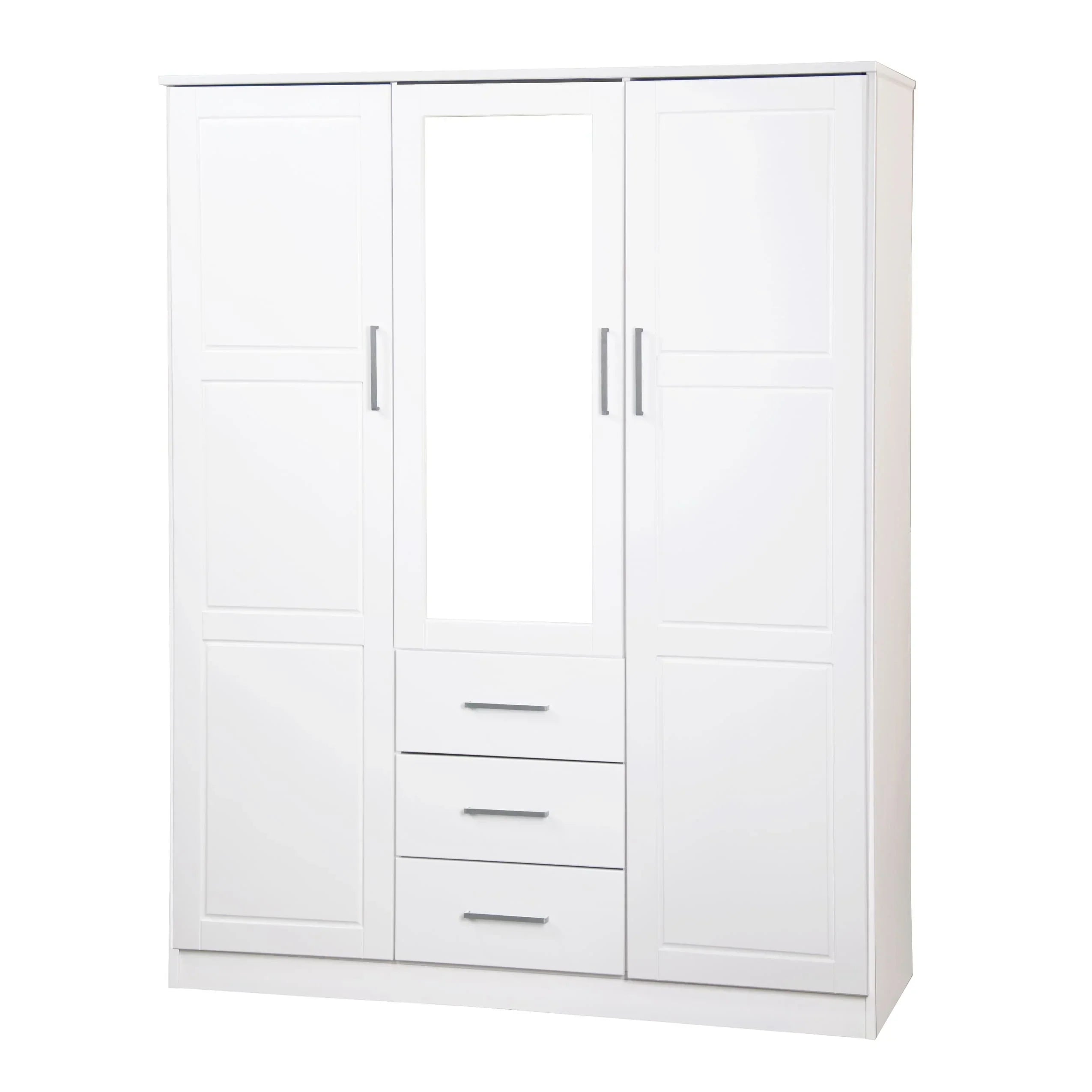 Palace Imports Armoire Cosmo 3 portes 100 % bois massif avec portes en bois massif ou portes miroir