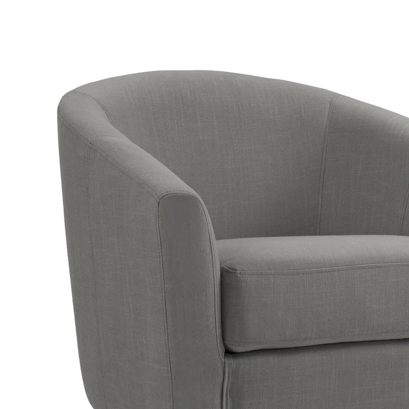 2 Set Modern Linen Barrel Accent Chairs Club Armchair