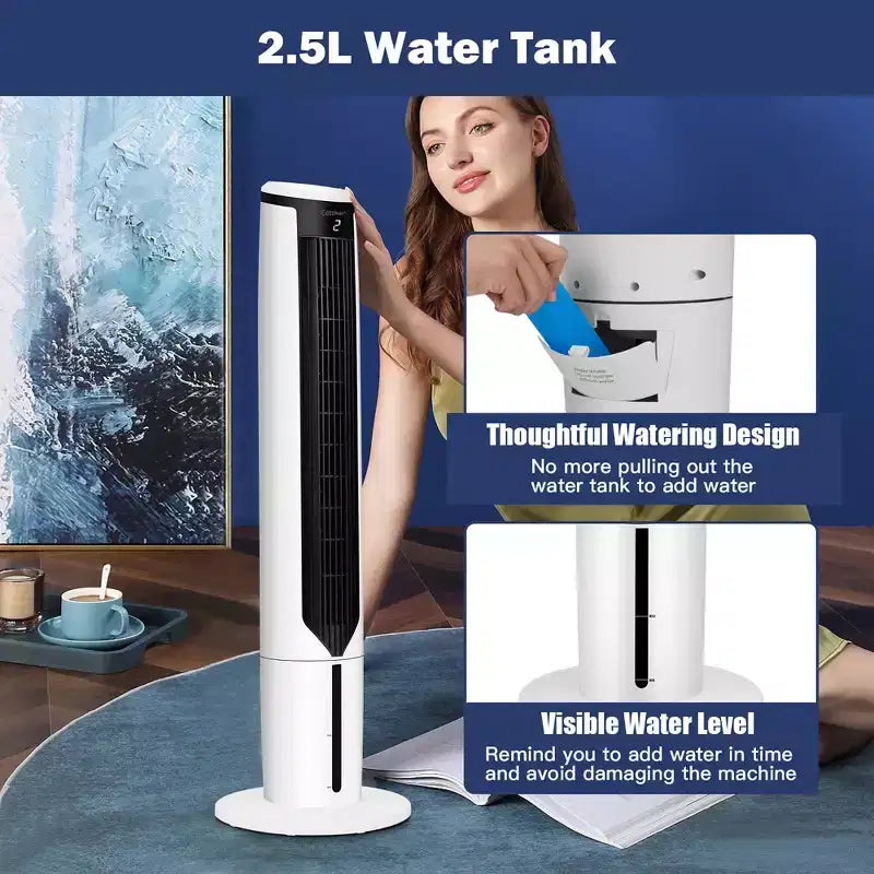Costway 3-In-1 Evaporative Air Cooler 41'' Portable Tower Fan Humidifier