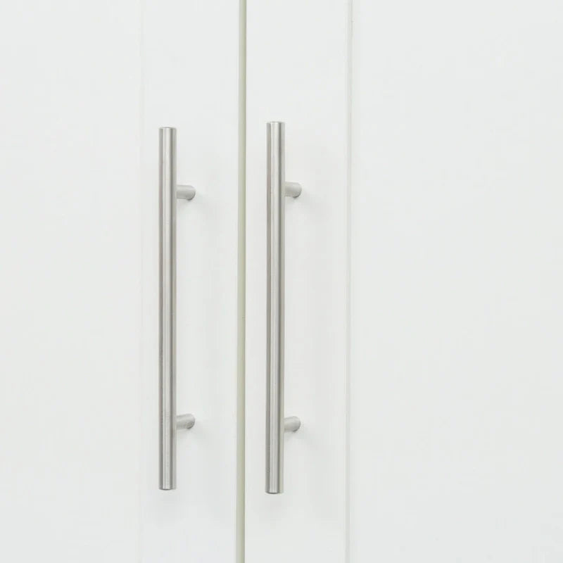 White Wood Wardrobe Armoire Storage Cabinet with Doors,Drawers,Hanging Rod