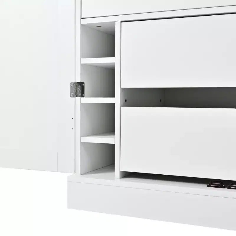 77H Freestanding Kitchen Pantry, Farmhouse Storage Cabinet with Adjustable Shelves, Door Shelves, Drawers & Wine Racks - ModernLuxe