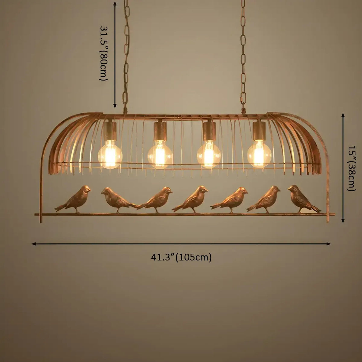 Industrial Metal Birdcage Island Pendant Light for Kitchen