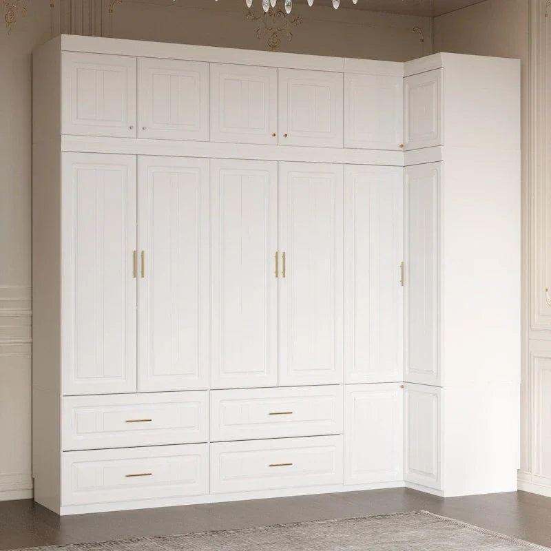 93.9H/74.2H Armoires Penderie Placard Rangement avec Tiroirs