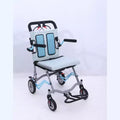 Ultra Lightweight Elderly Transport Wheelchair Portable Lightweight Folding Transport Chair, with Locking Handbrake, Removable Flip Armrests