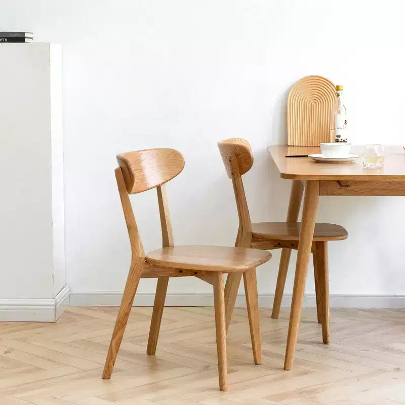 MAYEERTY Lot de 4 chaises de salle à manger en bois massif, chaises en bois naturel pour cuisine, salle à manger, salon