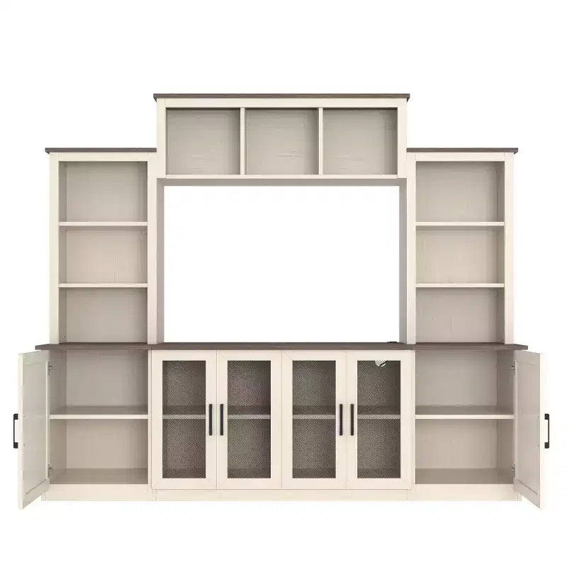 Modern TV Stand for 55-Inch TV with Charging Station, Media Console with Large Storage Cabinets, Entertainment Center for Living Room-Panipeachy