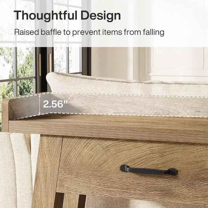 Lantine 2-Tier Sofa Table with 3 Drawers, 70.9 Console Table with Raised Baffle and Storage Shelves for Living Room, Hallway, Entryway