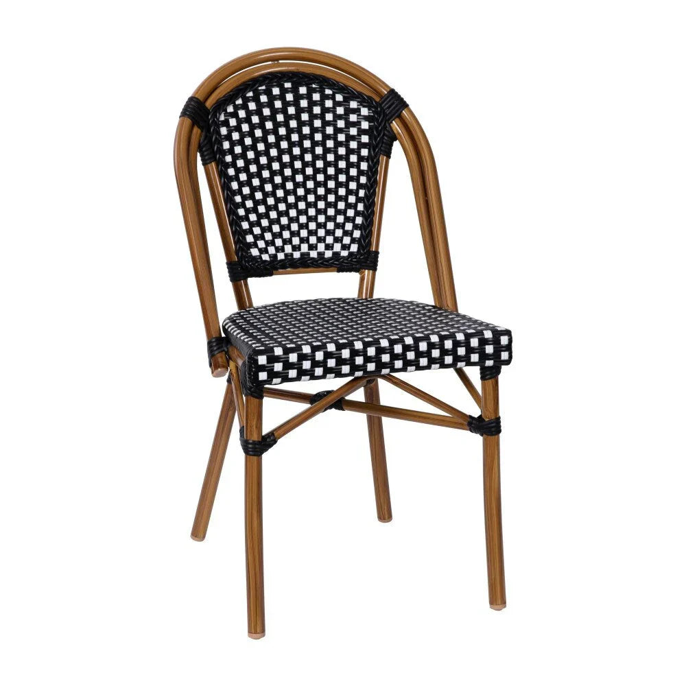 Indoor/Outdoor Commercial Bistro Set with Table and Four Chairs