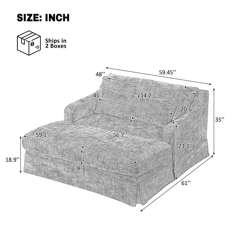 Fauteuil convertible très profond en chenille Polibi