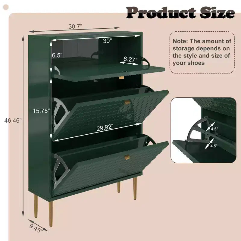 CLIHOME 24 Pair Entryway Shoe Storage Organizer Cabinet Flip Drawers Closet Shoe Rack Shelf Organizer