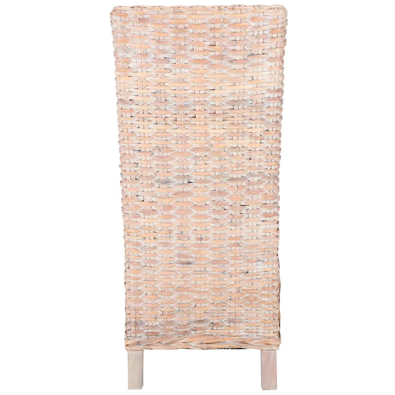 Set of 2 Natural Wicker Dining Chairs 19W x 22D x 41H, Boho Coastal Style