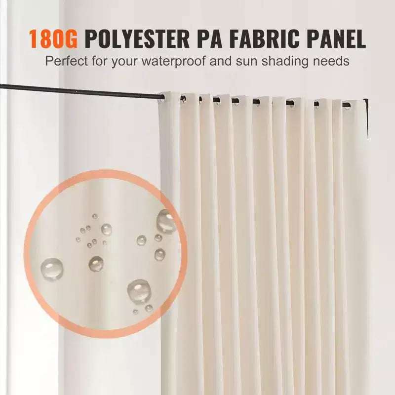 VEVOR Room Divider, Portable Panel Room Divider with Wheels Curtain Divider Stand, Freestanding Room Divider Privacy Screen for Office, Beige