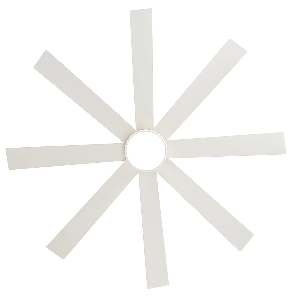 65 Inch 8-Blade Black LED Ceiling Fan with Light and Remote