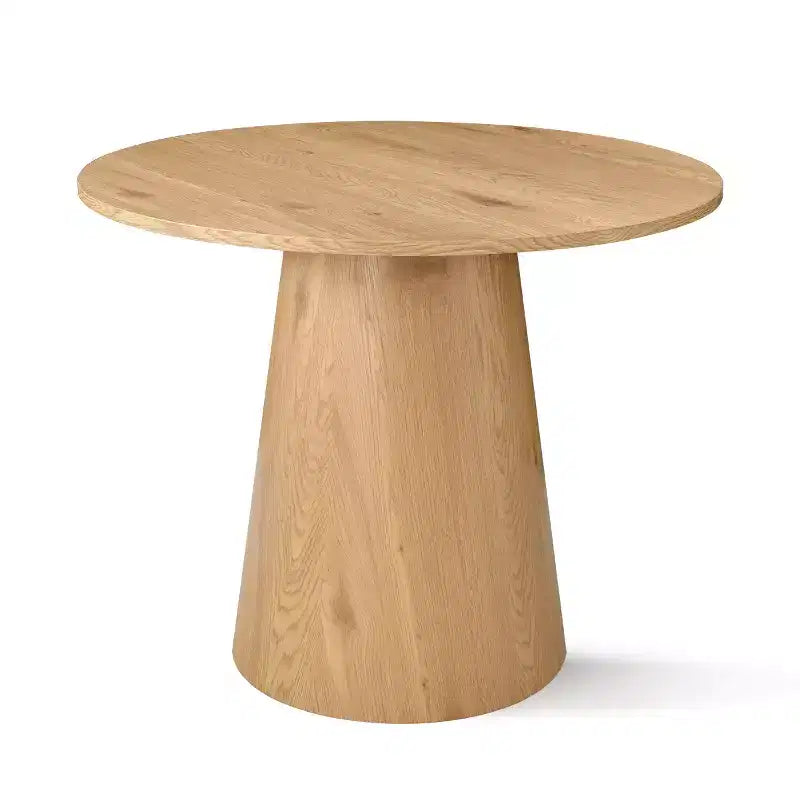 Small Dining Table Set for 2, Beige Upholstered Chairs, Round Pedestal Dining Table, Compact Modern Kitchen Furniture-Panipeachy