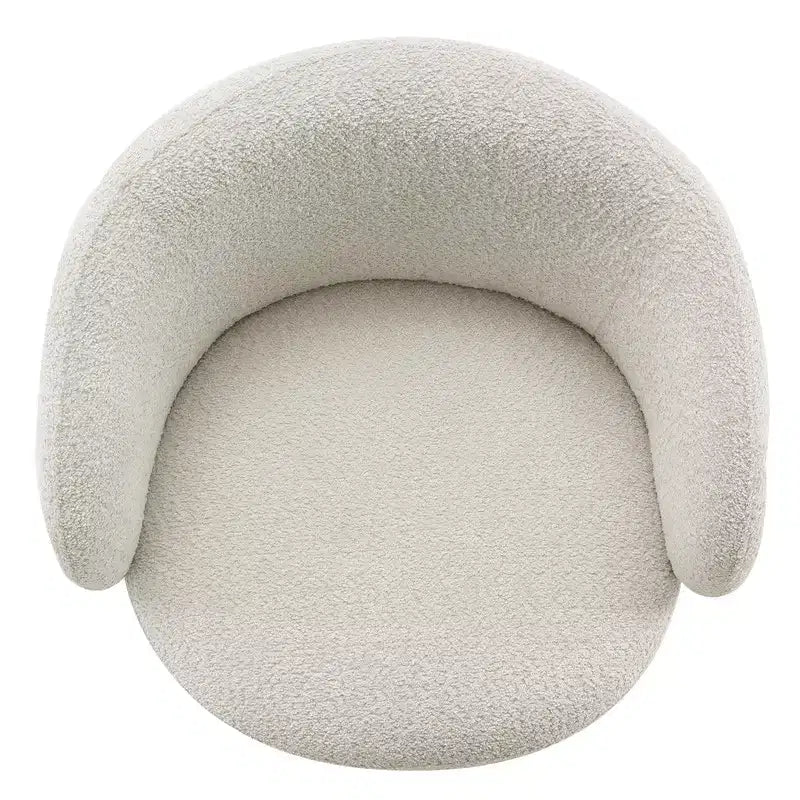 Spruce&Spring Upholstered Swivel Accent Barrel Chair with Wood Base