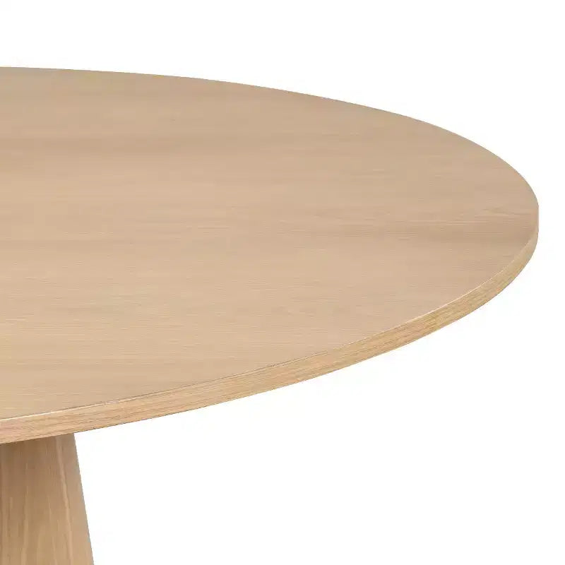 Modern Dining Table Set For 6, Round Pedestal Dining Table, Swivel Rolling Barrel Chairs With Wheels, Textured Chenille- Panipeachy