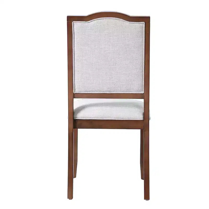Set of 4 Farmhouse Dining Chairs with High Backs and Upholstered Seating