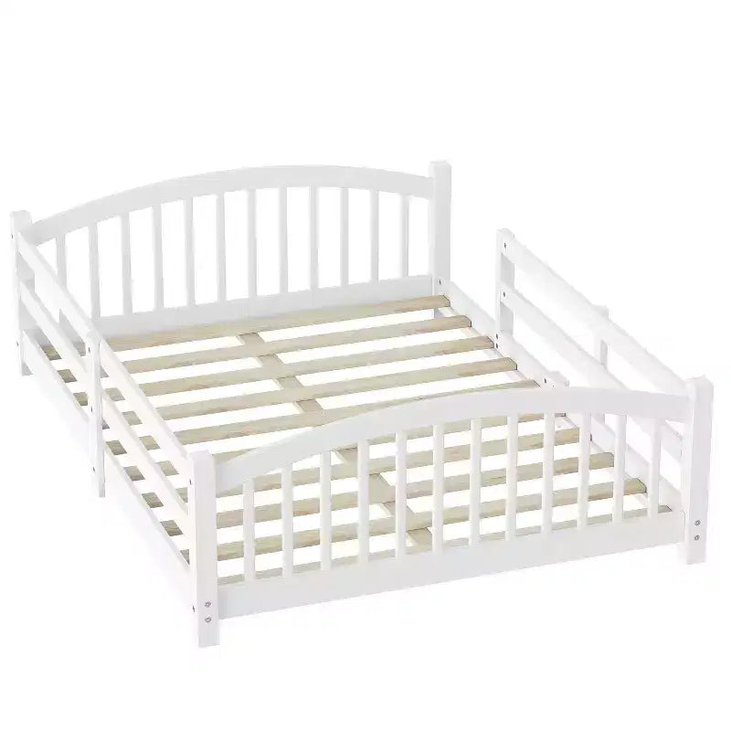 Luxystar Full Size Montessori Low Profile Bed with Safety Rails and Headboard
