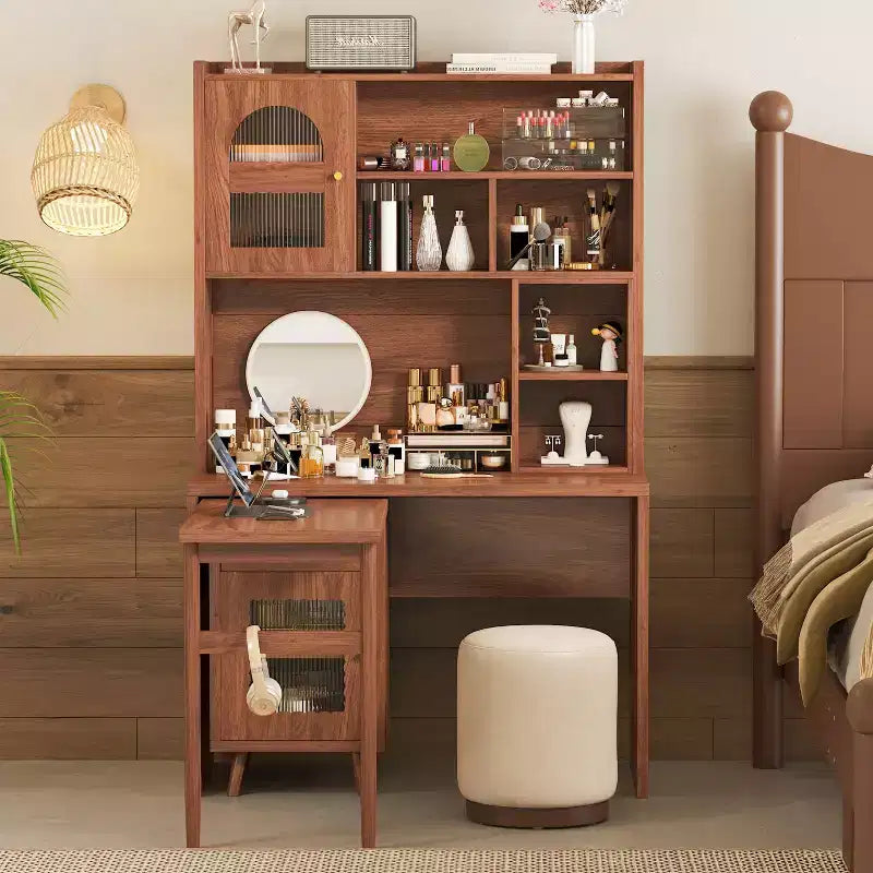 Okak Modern Home Office Wooden Computer Desk with Desktop/Chair & Bookshelf,Teens Student Storage Writing Desk for Study,Office